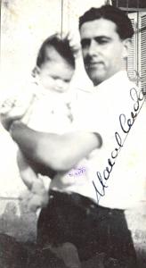 ROGER BRAQUESSAC 1940 ET SON FILS RENE AVEC AUTOGRAPHE MARCEL CERDAN